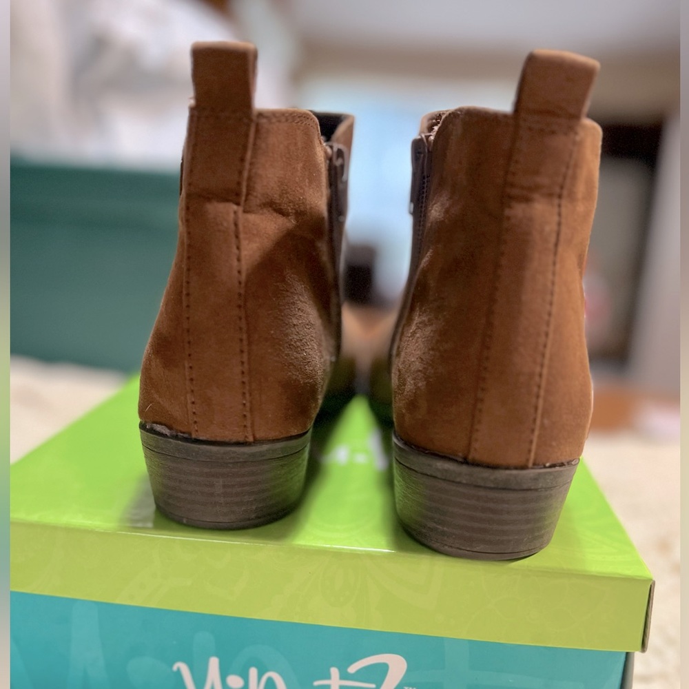 Amazon Essentials Brown Suede Mini Booties - image 2